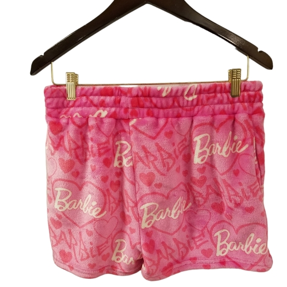 NWT Barbie Pink Graphic Shorts Soft Fleece Size Large - Picture 3 of 14
